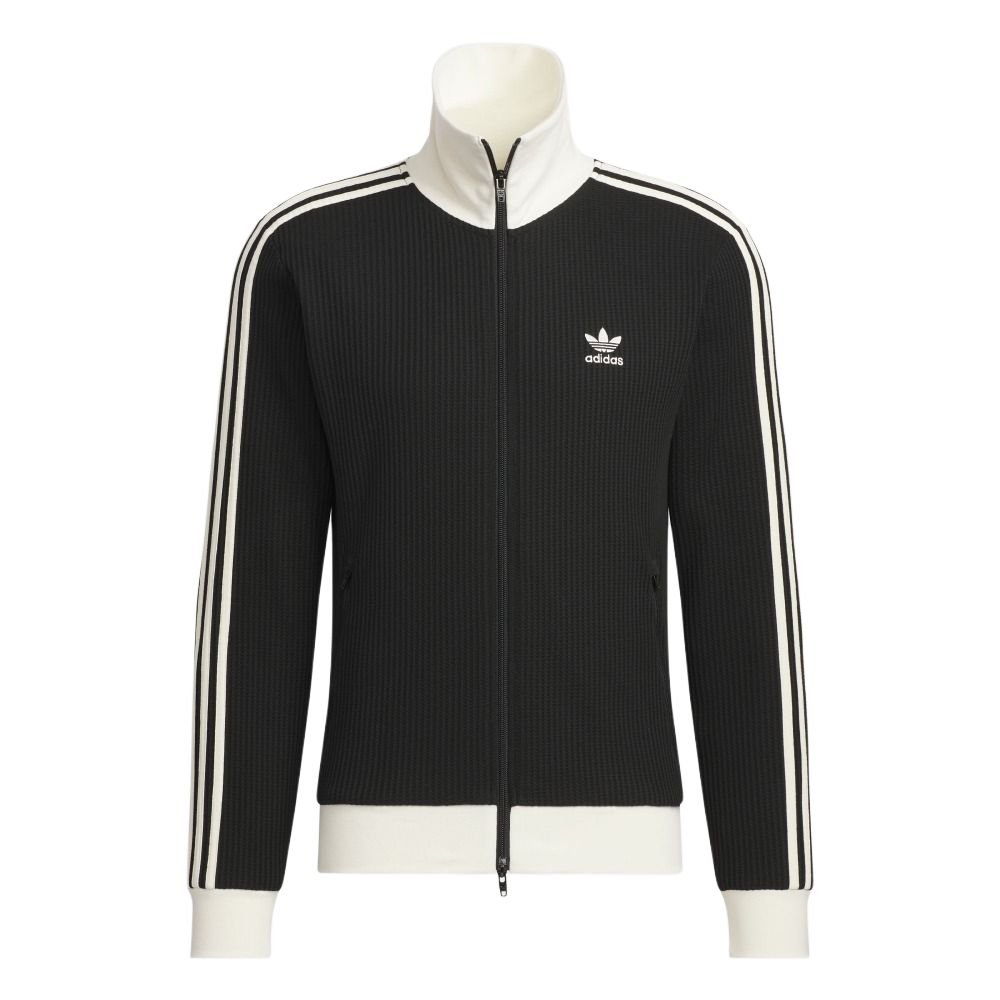 adidas Originals Waffle Striped Retro Track Jacket Unisex Black JW0110