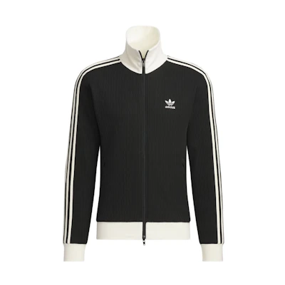 adidas Originals Waffle Striped Retro Track Jacket Unisex Black JW0110