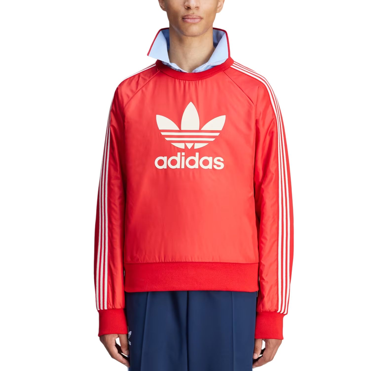 adidas Originals Wales Bonner FW24 Red Striped Crewneck Sweatshirt - Fashion JE5994