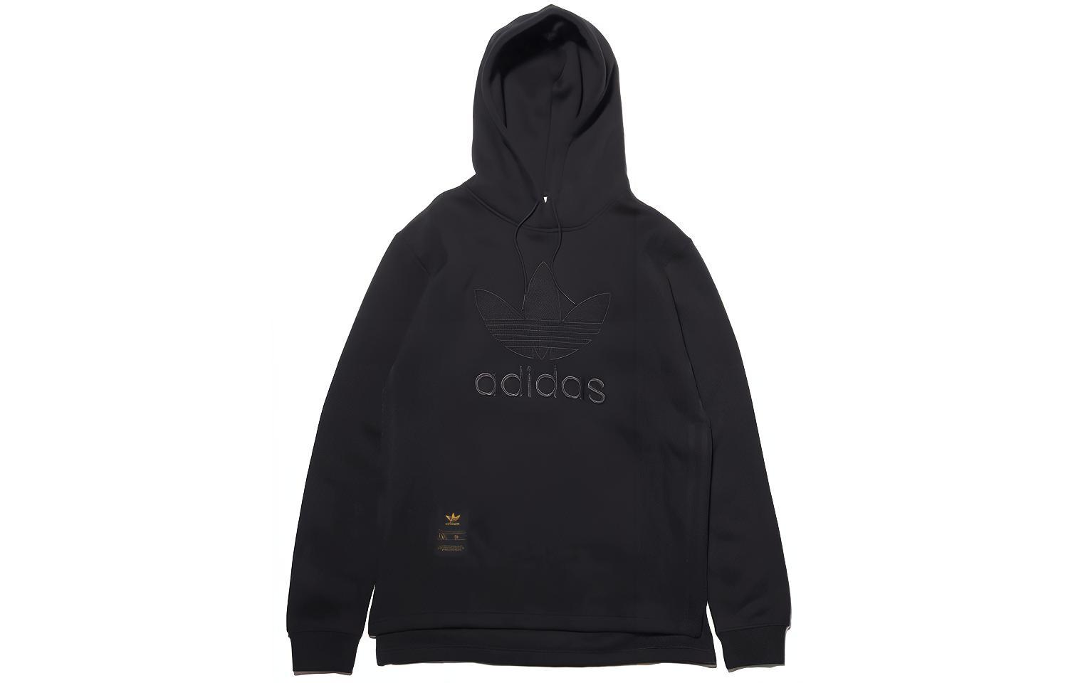 adidas Originals Warmup Hoodie Black Gold Logo Black GK0646