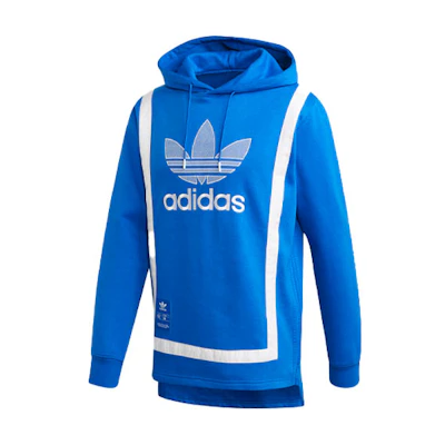 adidas Originals Warmup Logo Print Fleece Hoodie Blue GK0644