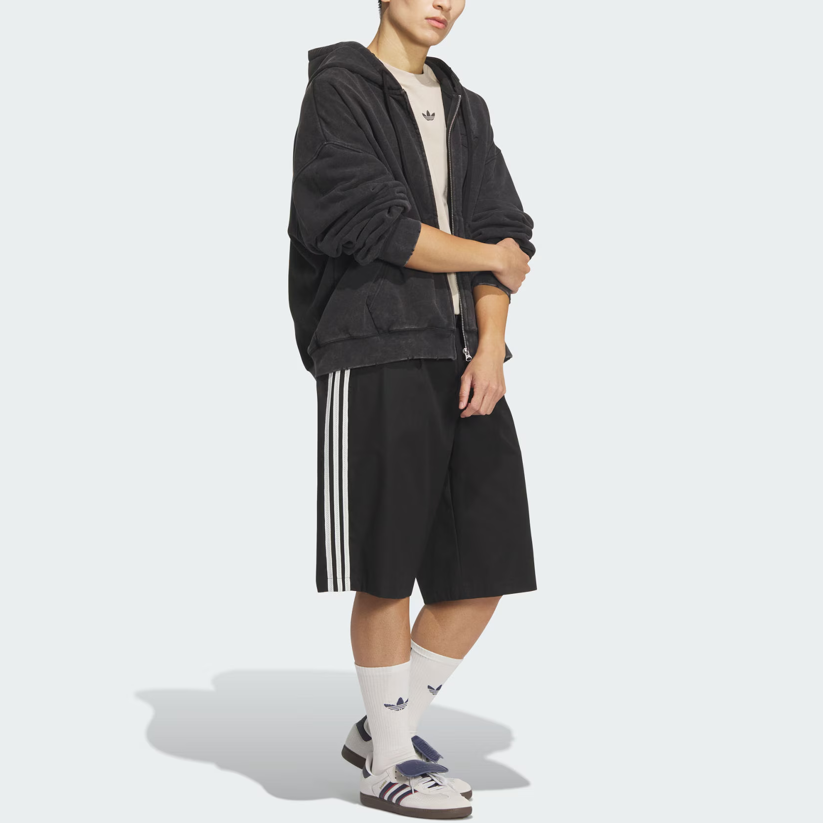 Purchase adidas Originals Jaket Hoodie Retro Lengan Panjang Hitam Lelaki Loose Fit JM7285