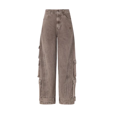 adidas Originals Washed Multi-Pocket Cargo Pants Unisex Earth Brown Casual Style KD4324