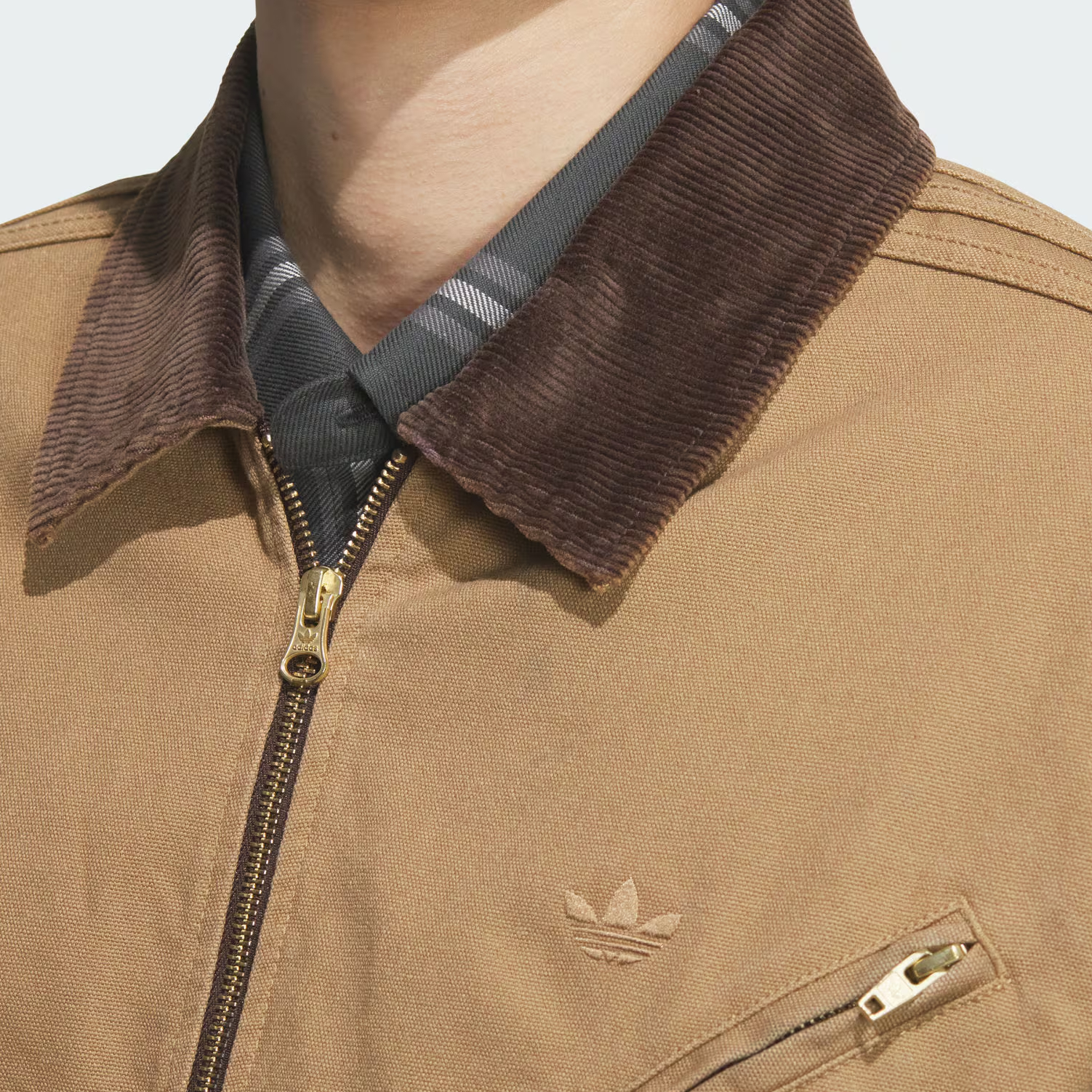 Details for adidas Originals Jaket Washed Padded Coklat/Gold Kasual Hangat. JW9576