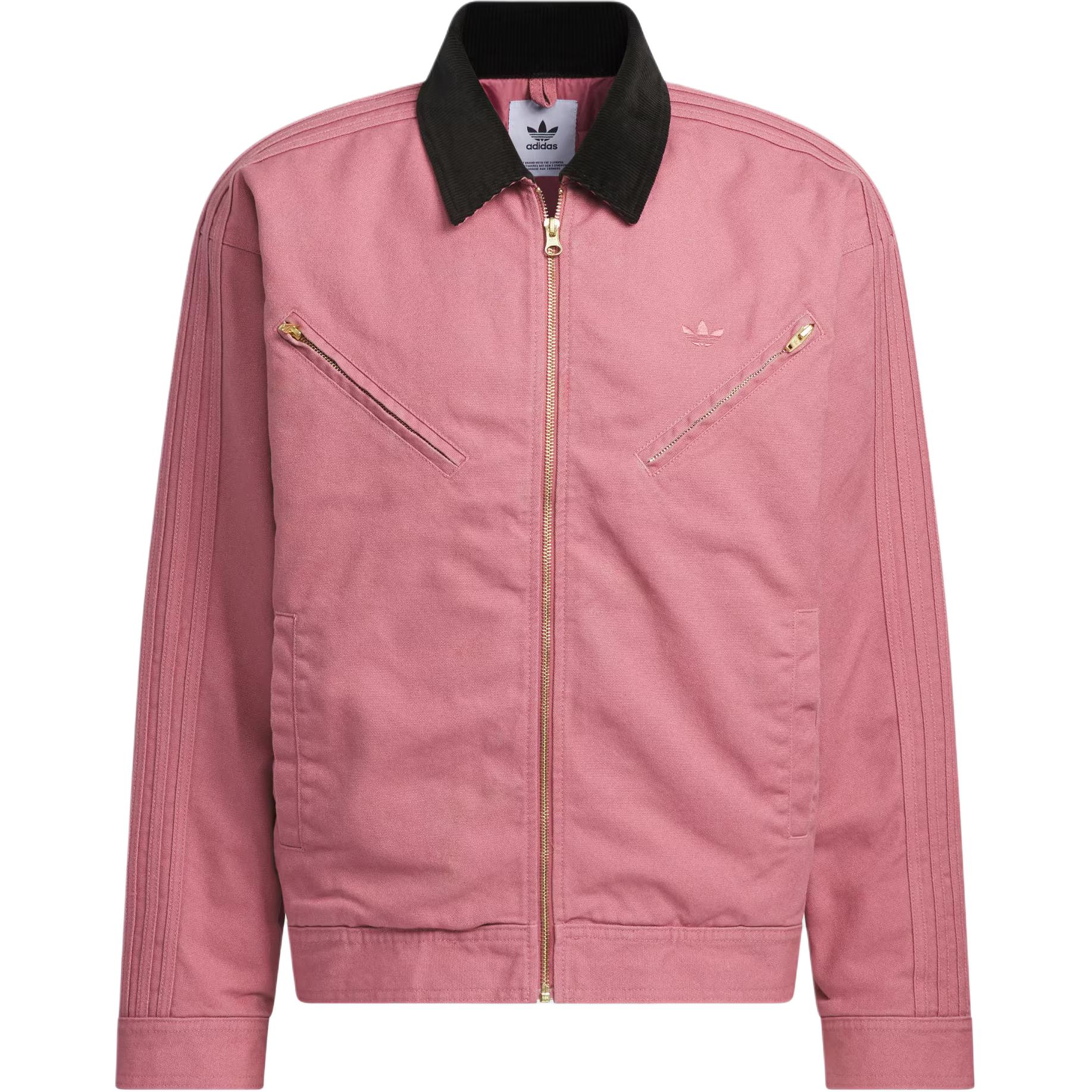 adidas Originals Washed Workwear Zip-Up Jacket Unisex - Red/Gold JW9582