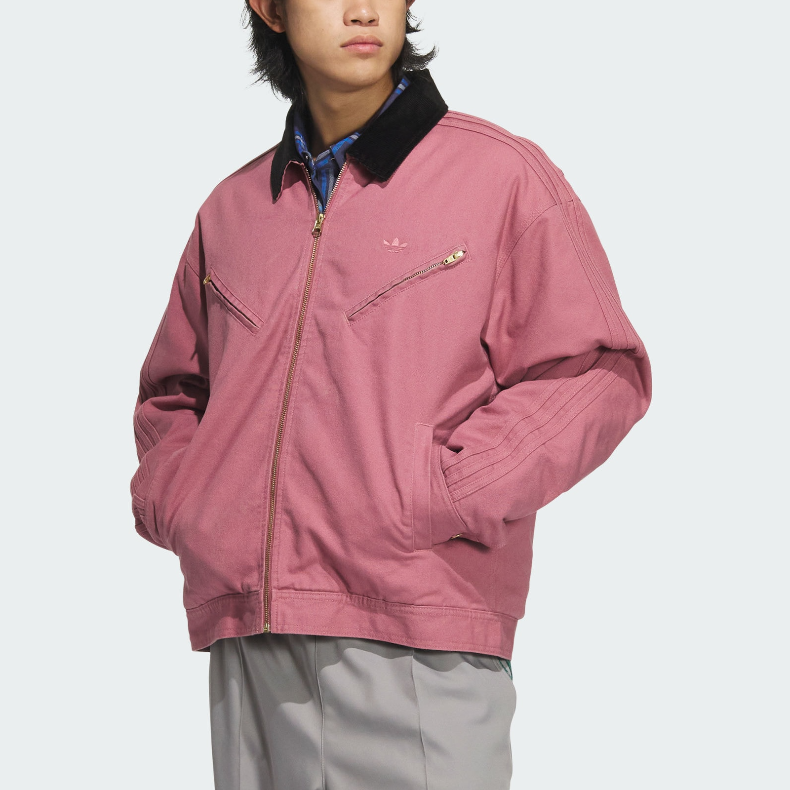 Lookbook アディダス オリジナルス ユニセックス ワークウェア ジップアップ ジャケット 赤/金 JW9582