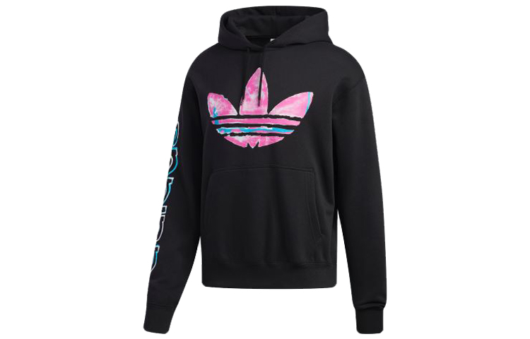 adidas Originals Watercolor Hoodie Black Logo Graphic ED6273