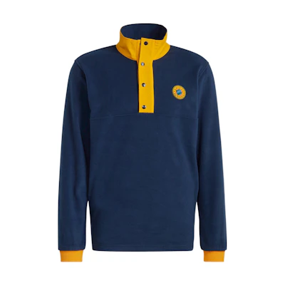 adidas Originals WH Snap Fleece Retro Colorblock Embroidered Sweatshirt Blue II8482