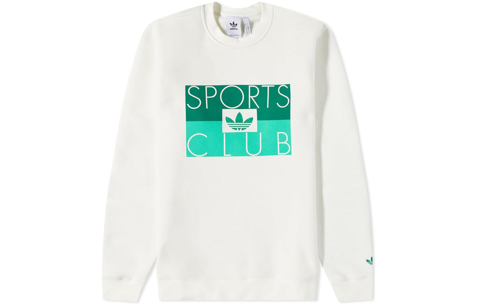adidas Originals White Crewneck Logo Sweatshirt Long Sleeve Pullover HF4911
