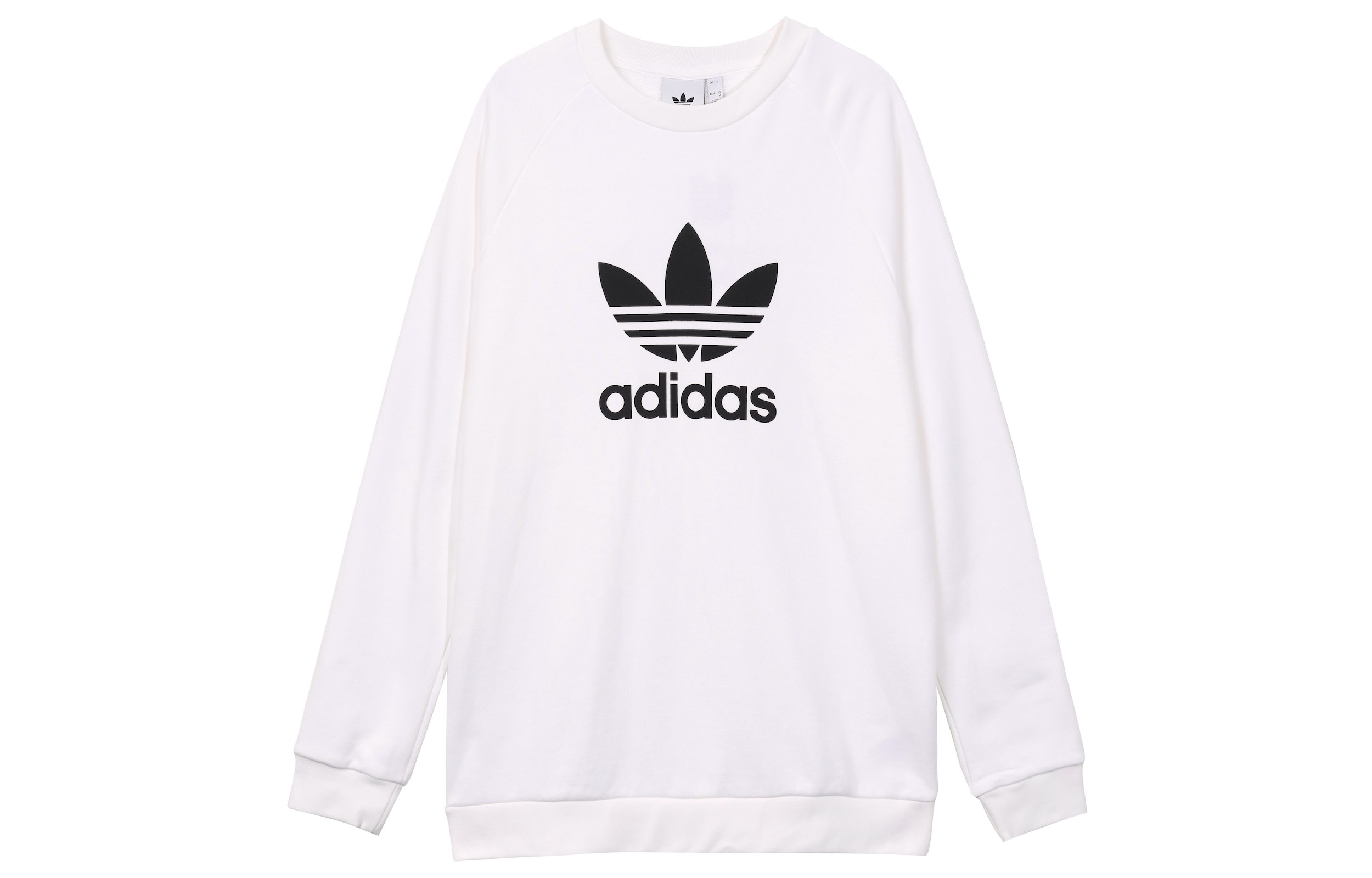 adidas Originals White Crewneck Pullover Sweatshirt DV1544