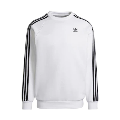 adidas Originals White Crewneck Sweatshirt with Logo Print HE9483