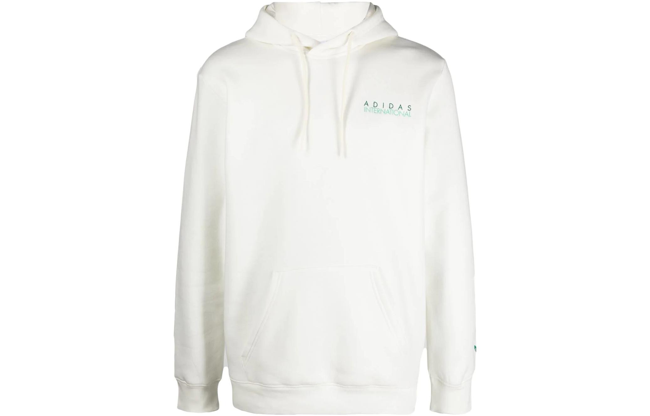 adidas Originals White Hoodie with Back Logo Letter Print HF4918