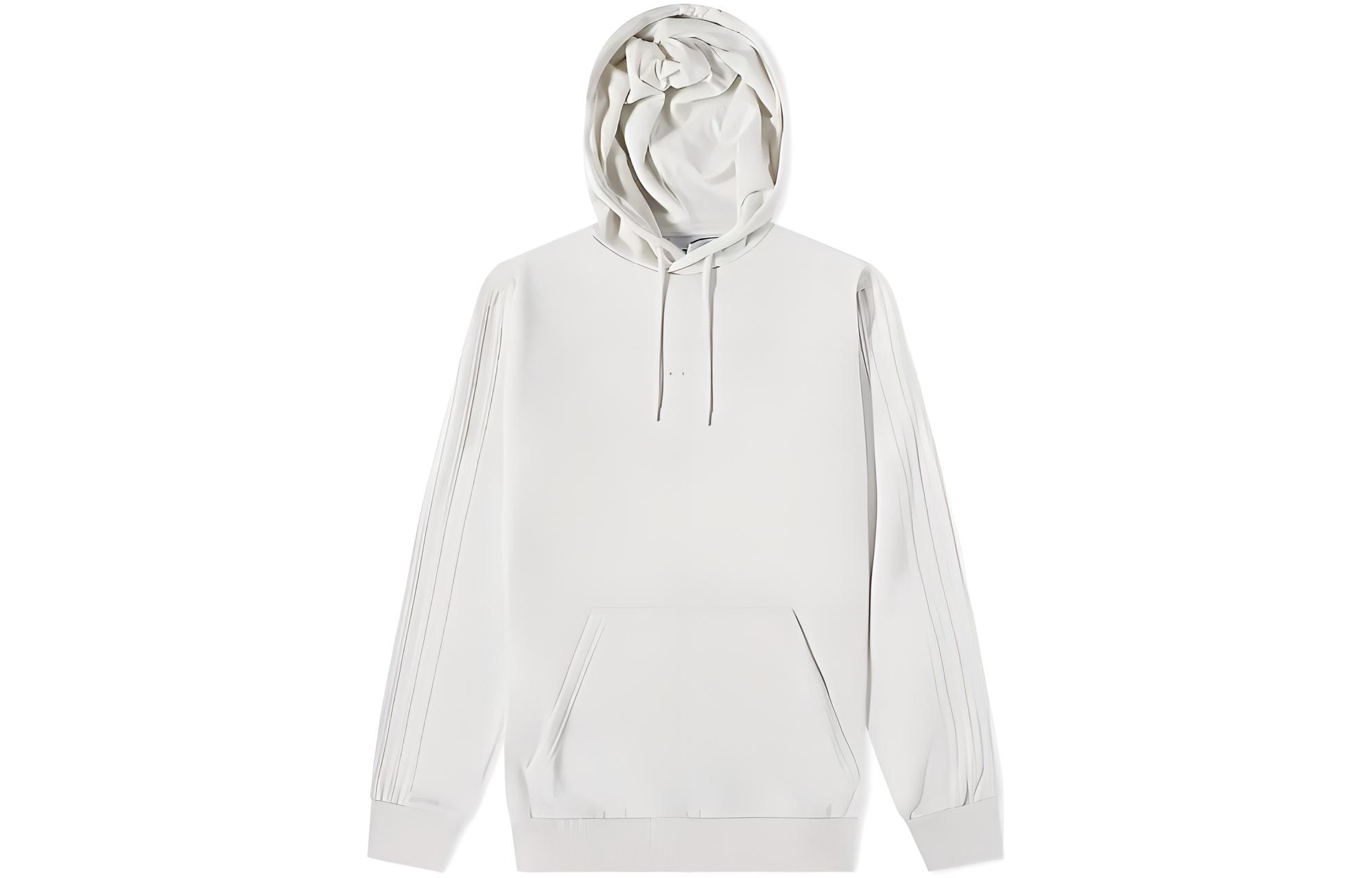 adidas Originals White Hoodie with Solid Color and Embroidered Logo HK2725