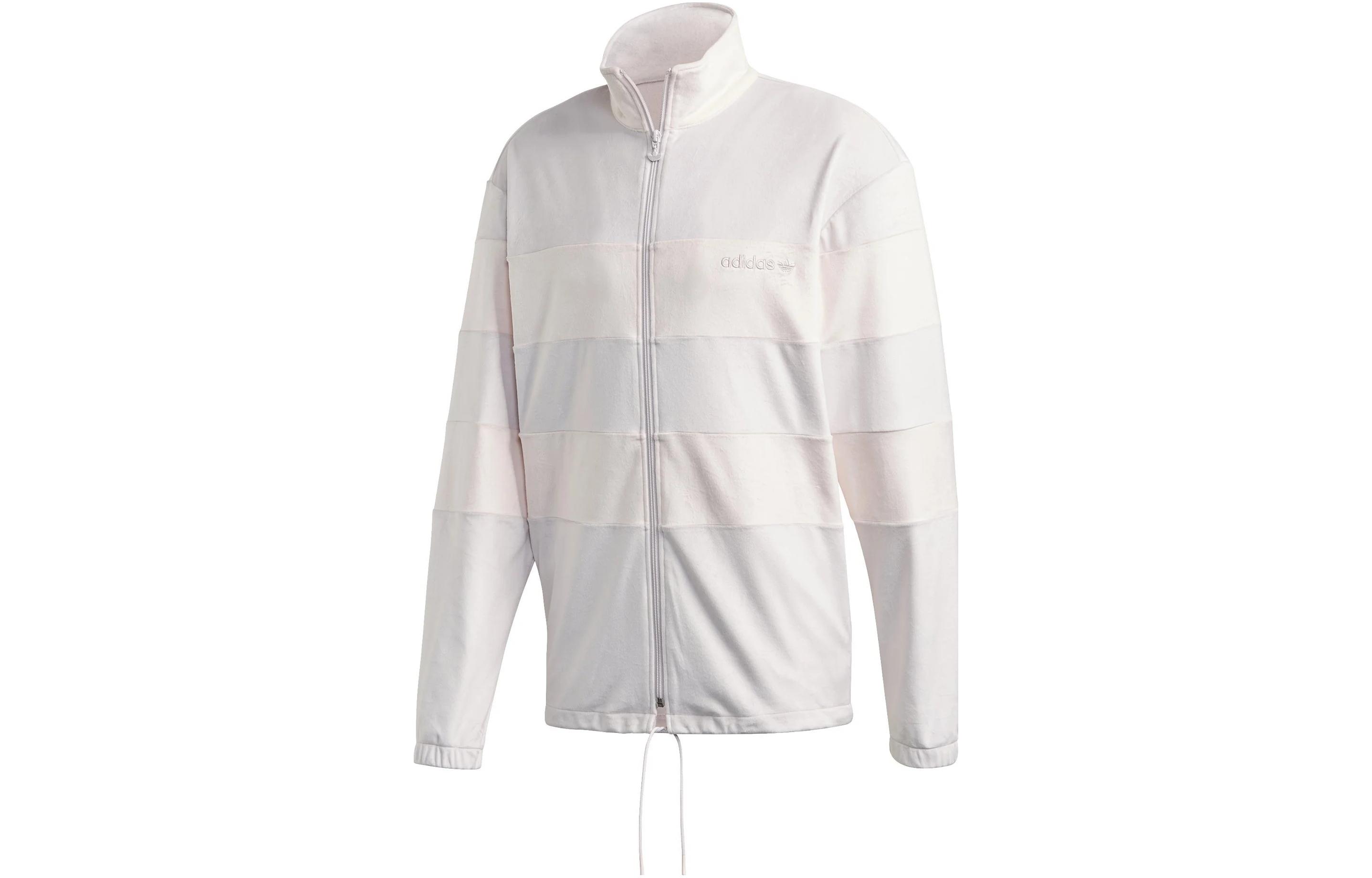 adidas Originals White Loose Fit Zip-Up Letter Print Jacket GL6159