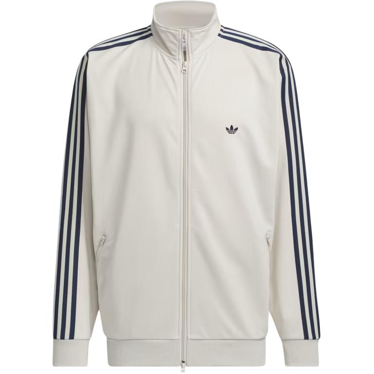 adidas Originals White Stand Collar Striped Zip Jacket Unisex. IZ4922