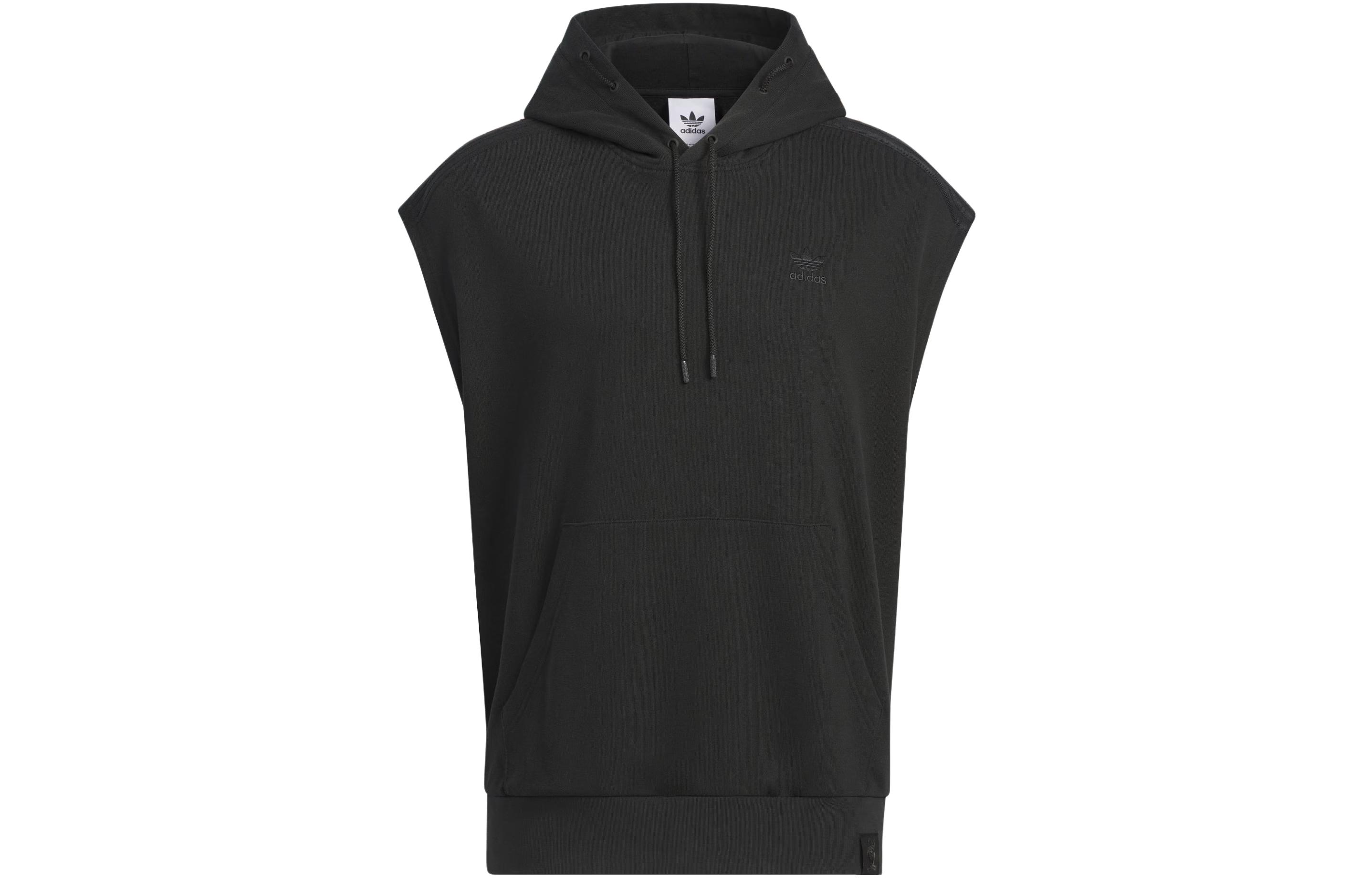 adidas Originals Wing Chun Logo Hoodie Vest Unisex Black IZ1533