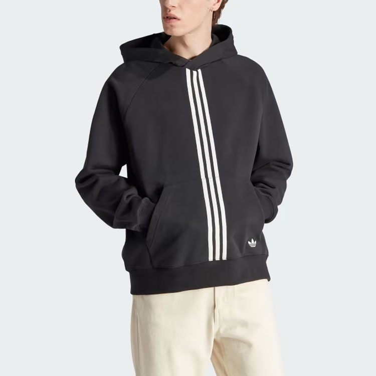 Lookbook 아디다스 오리지널 윈터 핵드 후디 블랙 트라이컬러 맨투맨 IP9485