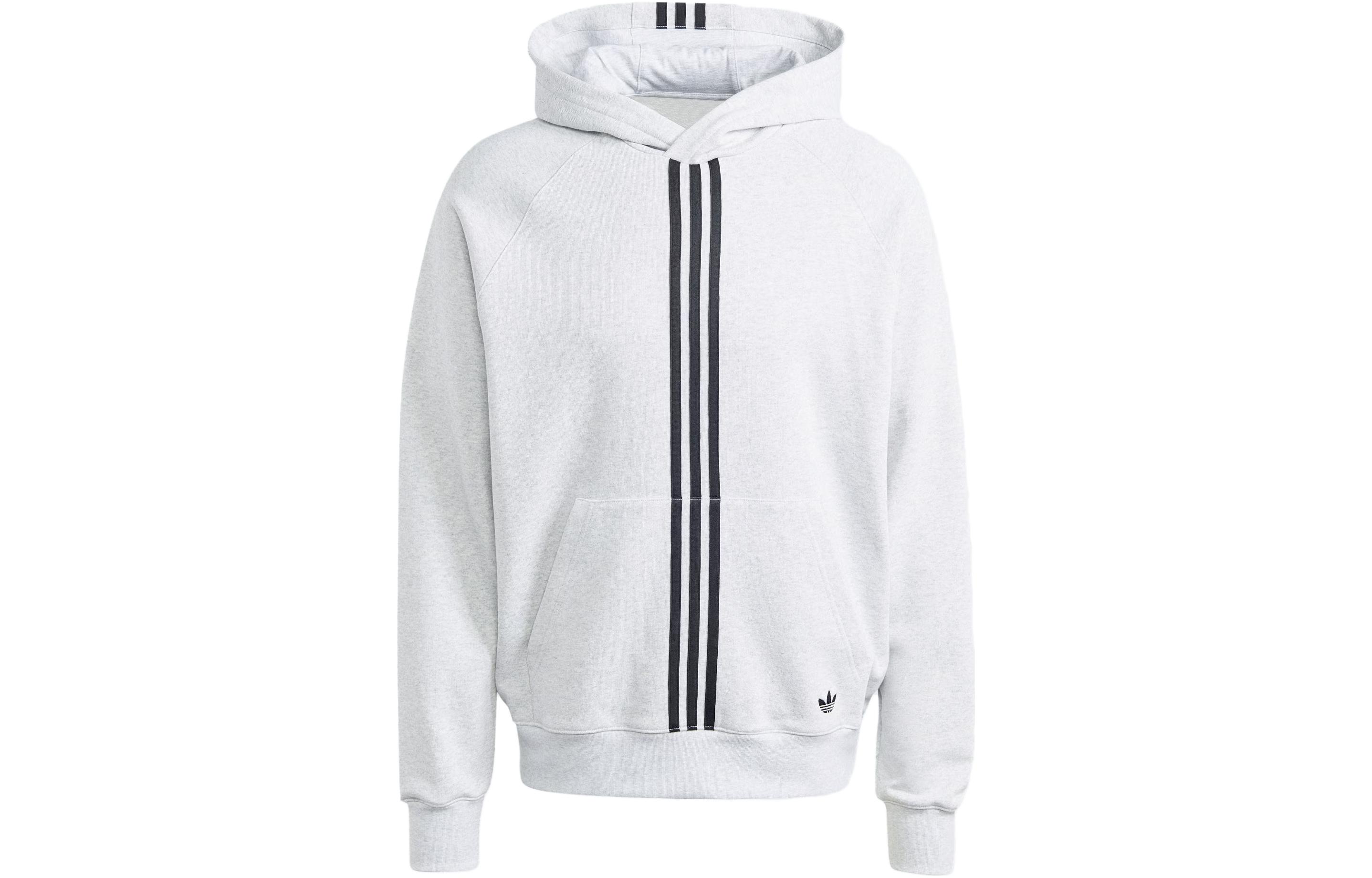 adidas Originals Winter Hacked Hoodie Light Grey 3-Stripe Colorblock Design IP9484