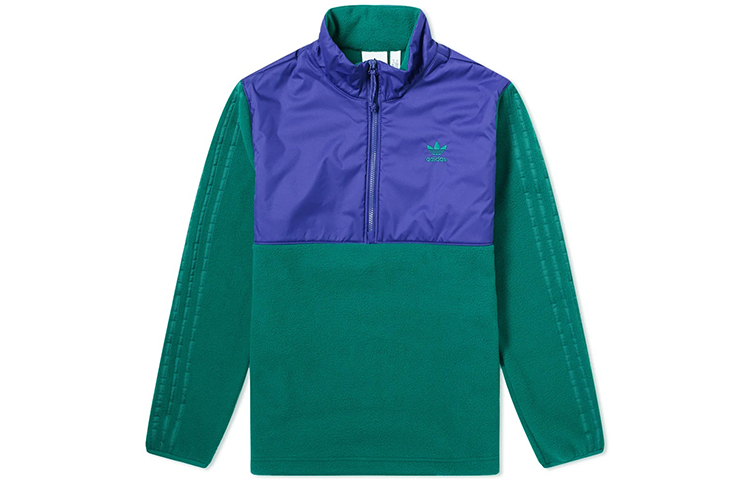 adidas Originals Winterised Half-Zip Colorblock Fleece Jacket Green GD0001