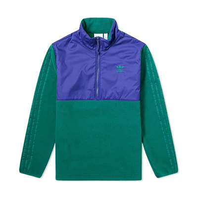 adidas Originals Winterised Half-Zip Colorblock Fleece Jacket Green GD0001