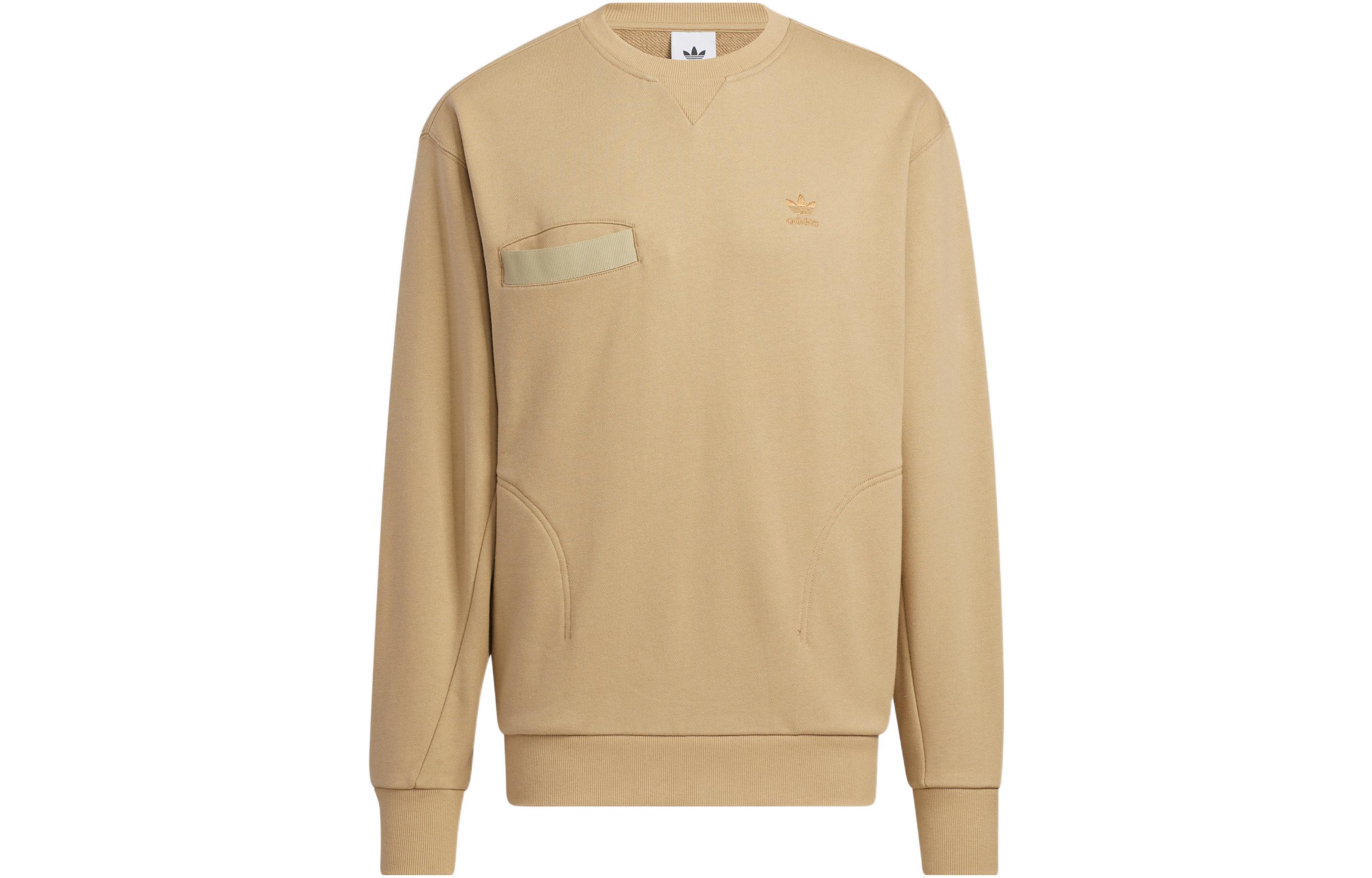 adidas Originals WW Crew Embroidered Logo Khaki Sweatshirt Long Sleeve IC8158