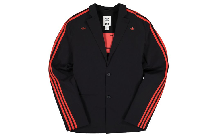 Adidas Originals 424 Blazer Black Three-Stripe Jacket FS6239