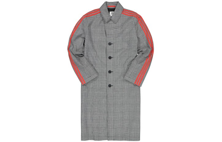 adidas Originals x 424 Grey Checkered Trench Coat Collaboration FS6235