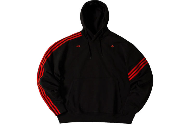 adidas Originals 424 R.Y.V. Asymmetric Stripe Black Hoodie for Men FS6237