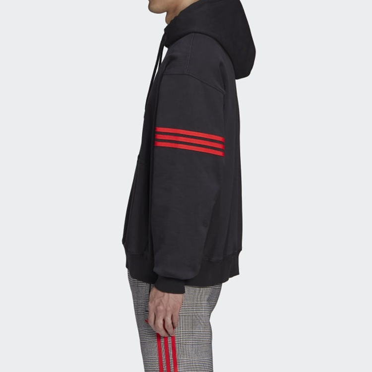 adidas Originals 424 R.Y.V. Asymmetric Stripe Black Hoodie for Men FS6237 圖 7
