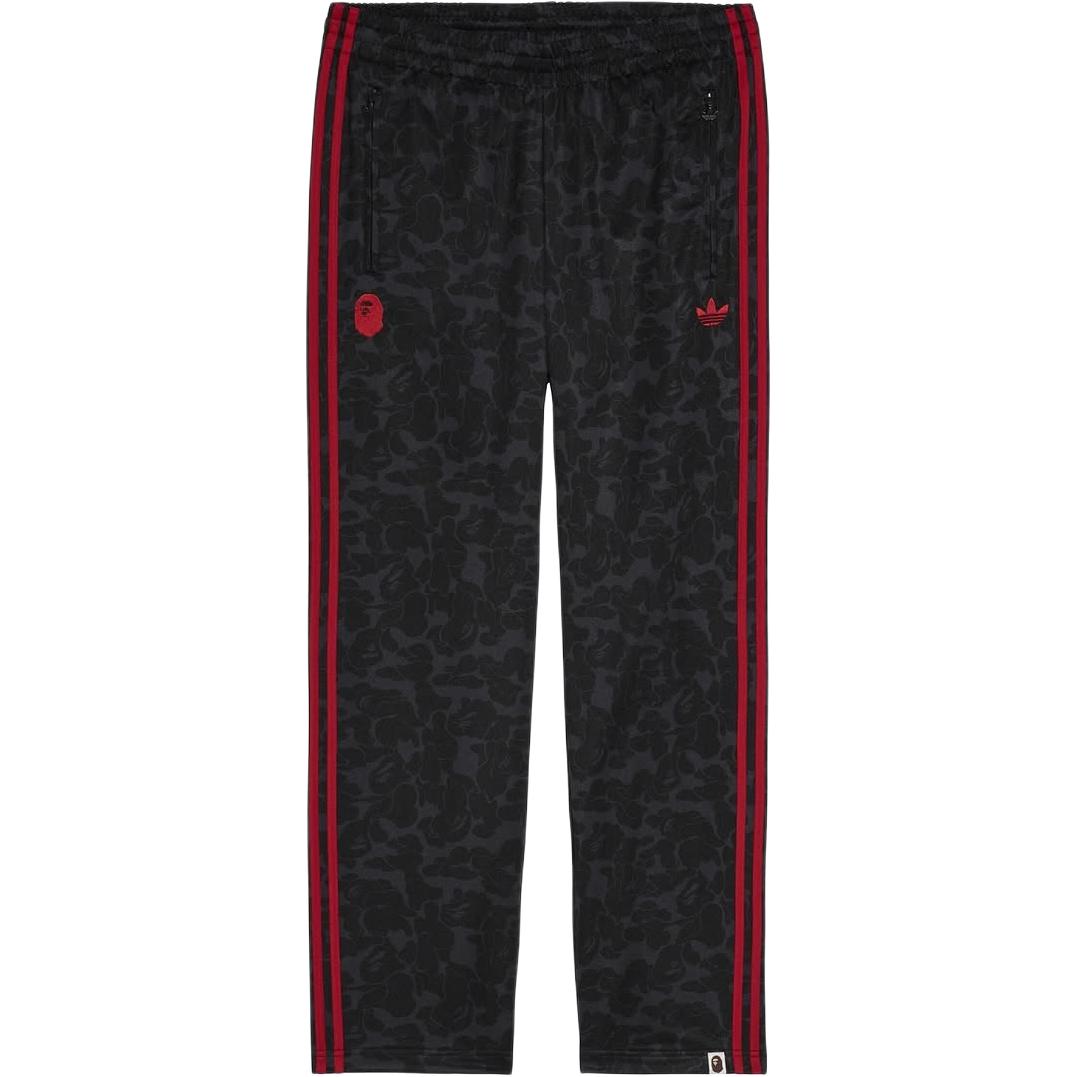 adidas Originals A BATHING APE Collaboration SS25 Red Black Striped Pants Unisex. JN7125