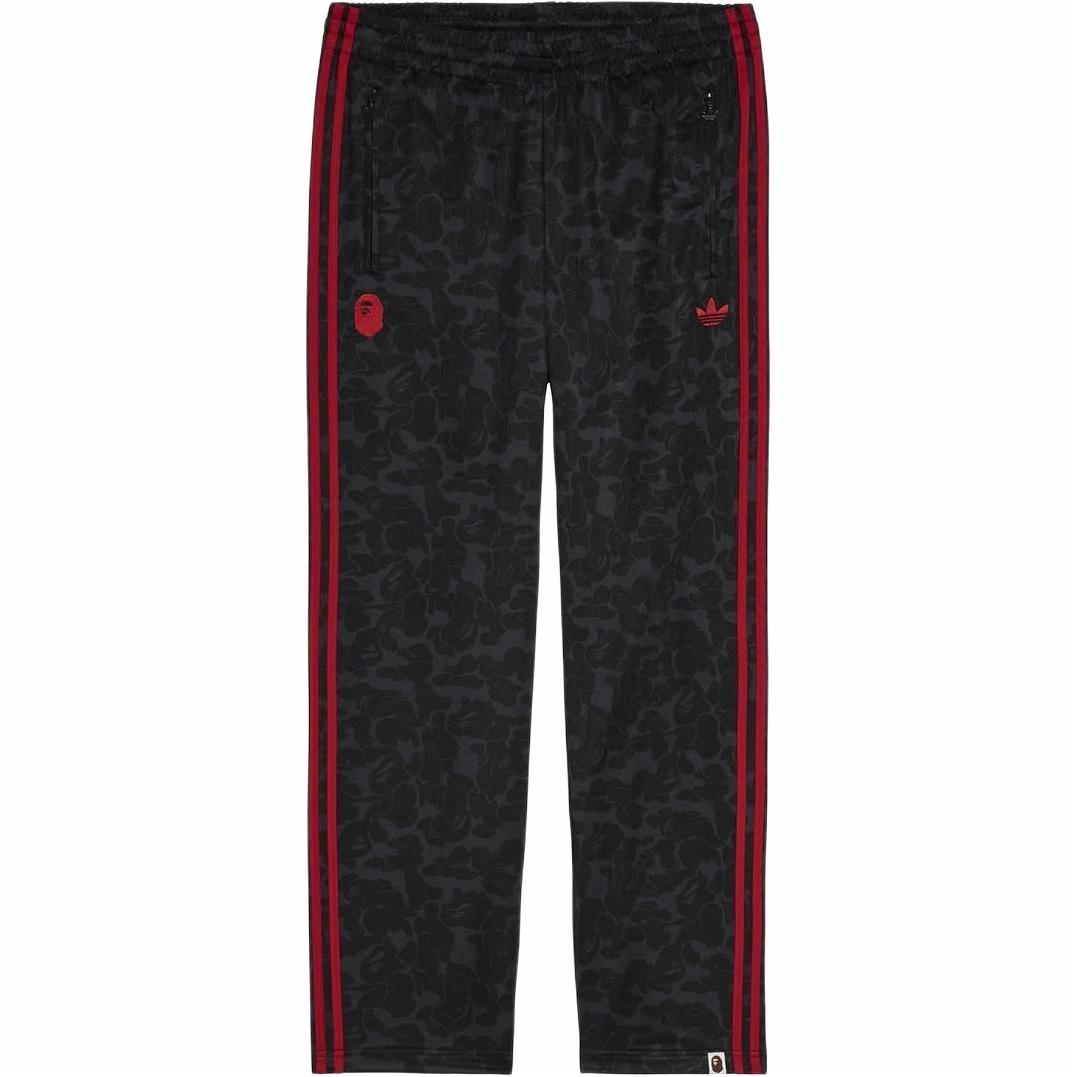 adidas Originals A BATHING APE Collaboration SS25 Red Black Striped Pants Unisex. JN7125 圖 2
