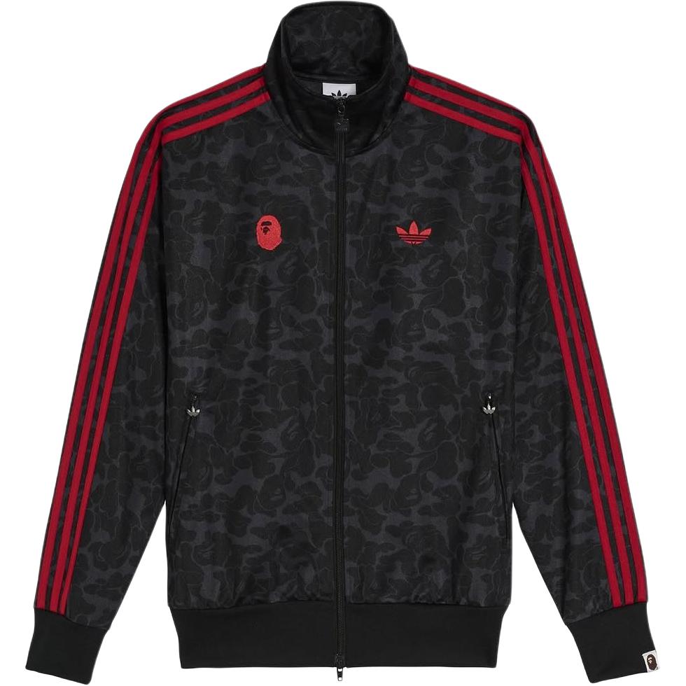 adidas Originals A BATHING APE SS25 Red Black Unisex Stylish Track Jacket. JN7117 圖 2