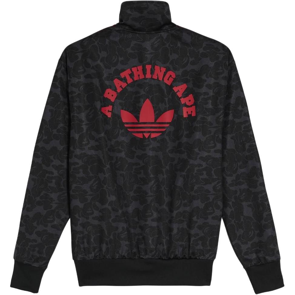 adidas Originals A BATHING APE SS25 Red Black Unisex Stylish Track Jacket. JN7117 圖 3