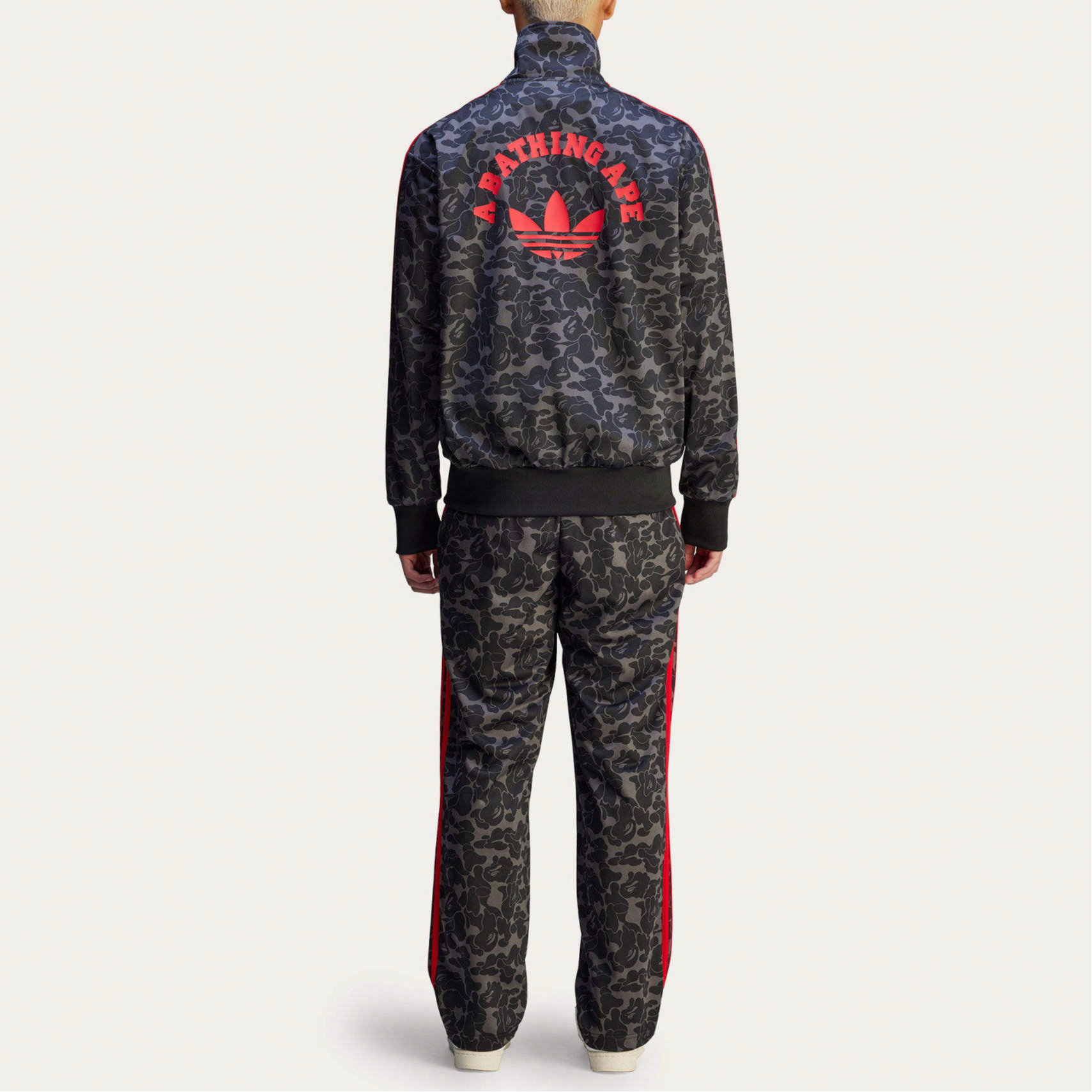 adidas Originals A BATHING APE SS25 Red Black Unisex Stylish Track Jacket. JN7117 圖 5