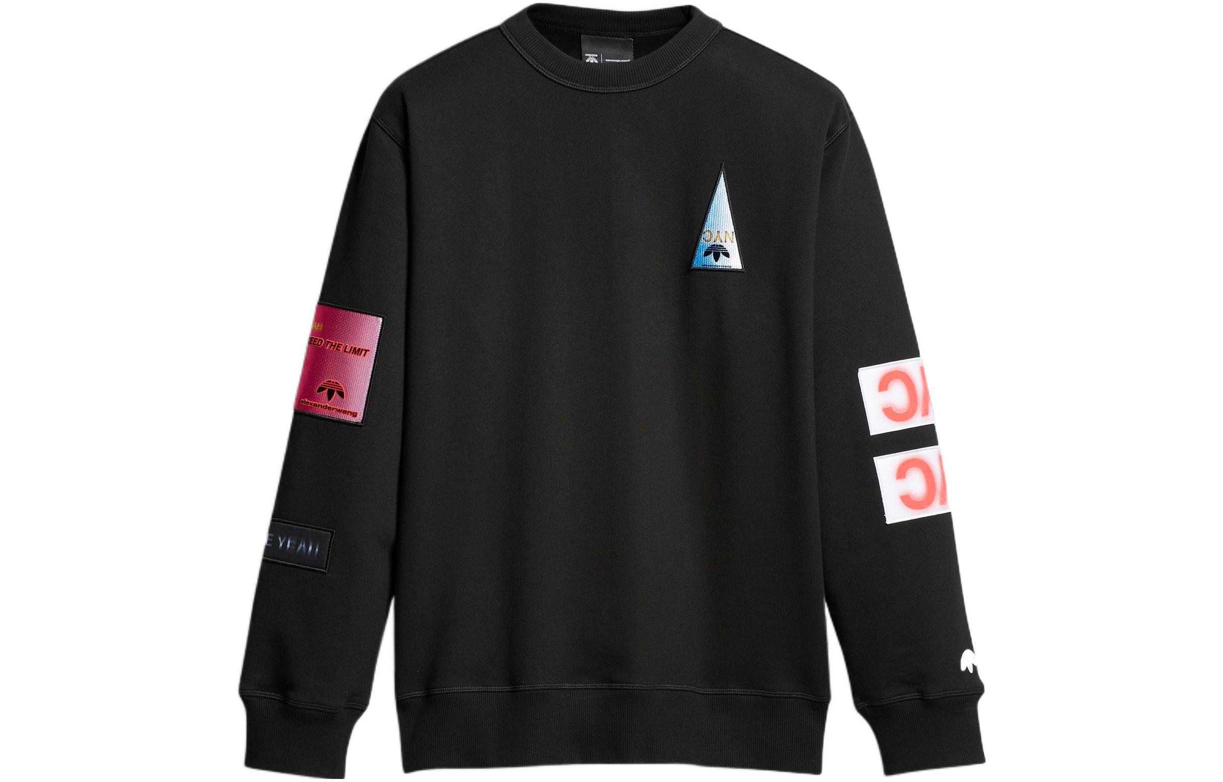 adidas Originals x Alexander Wang Flex 2 Logo Print Crewneck Sweatshirt Black Men. FQ5058