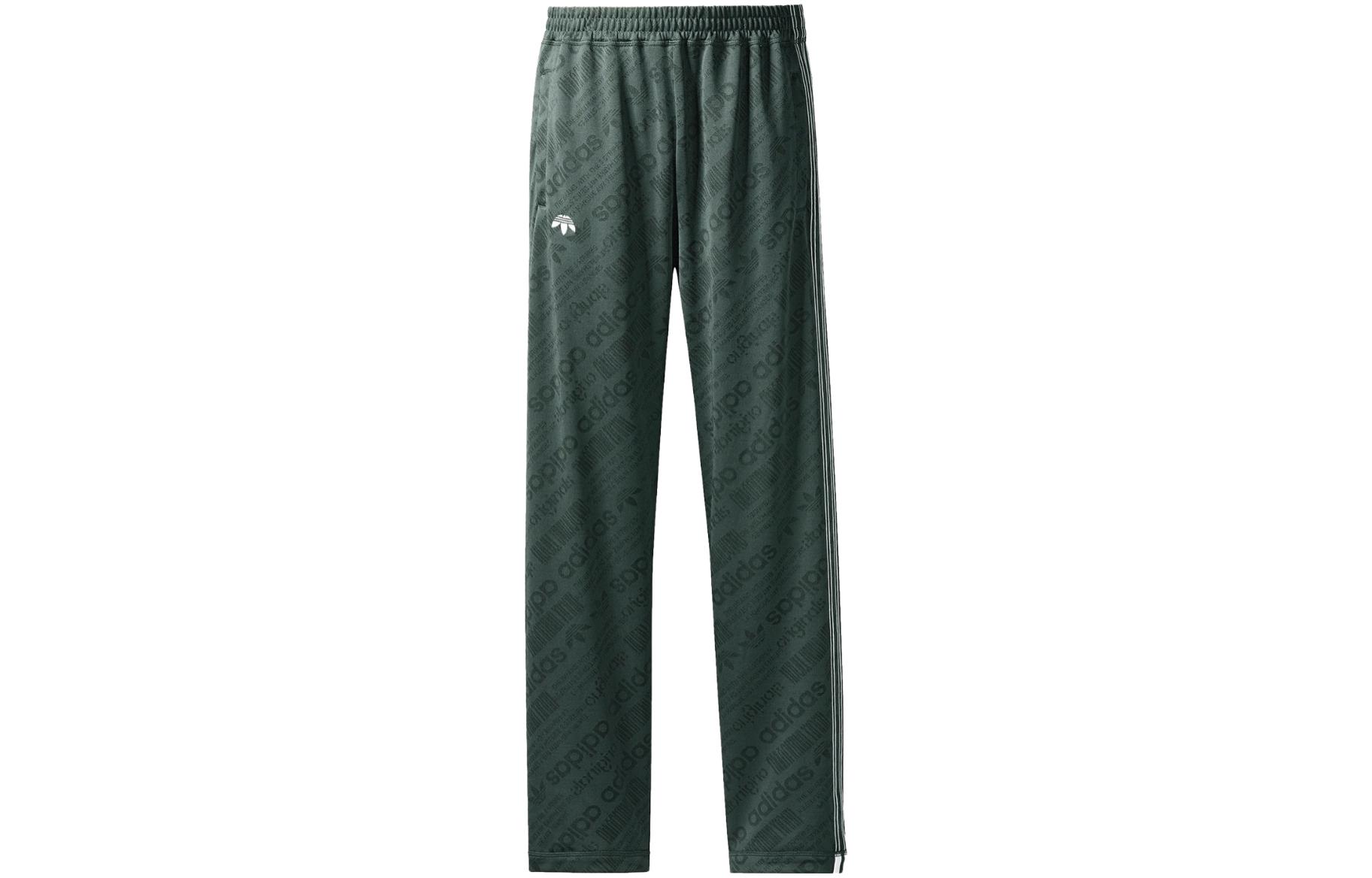 adidas Originals x Alexander Wang Logo Print Green Knit Track Pants Unisex Retro Style CG1994