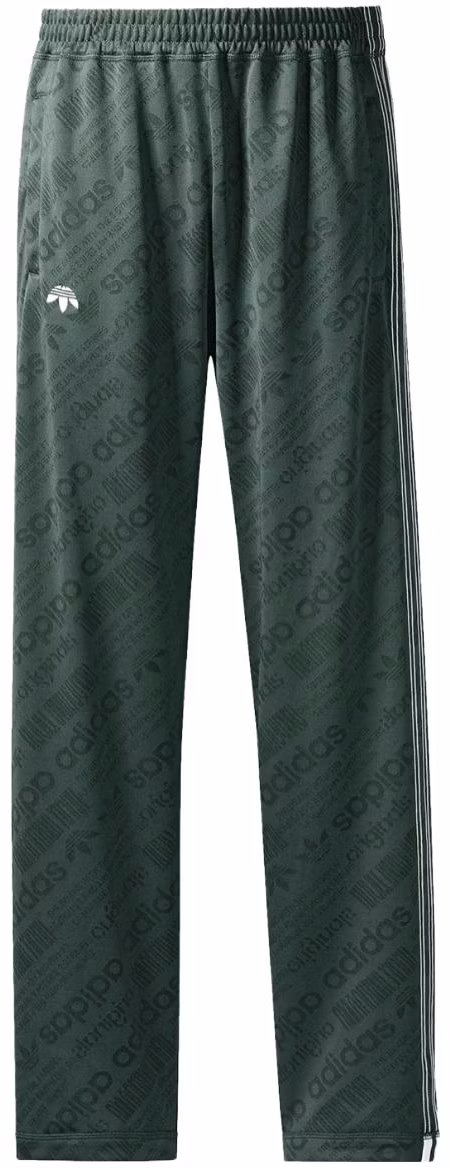 adidas-originals-x-alexander-wang-logo-print-green-knit-track-pants-unisex-retro-style-cg-1994