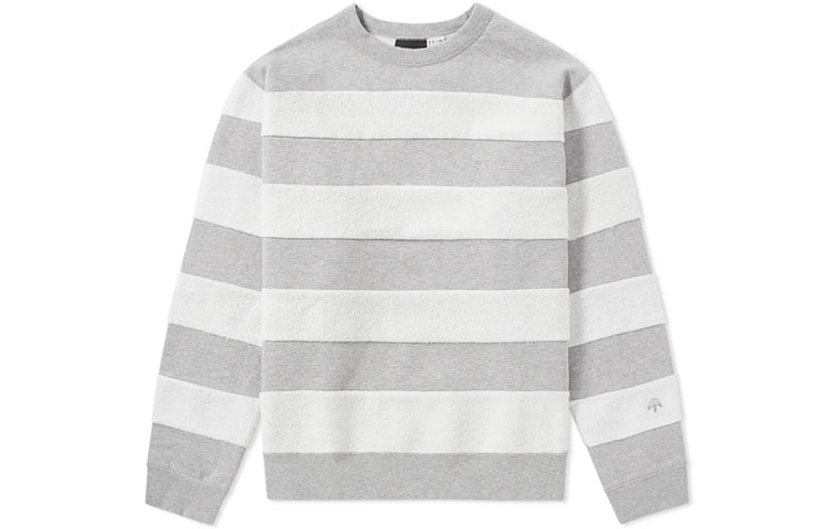 adidas Originals Alexander Wang Striped Colorblock Sweatshirt Grey Mens BS3018