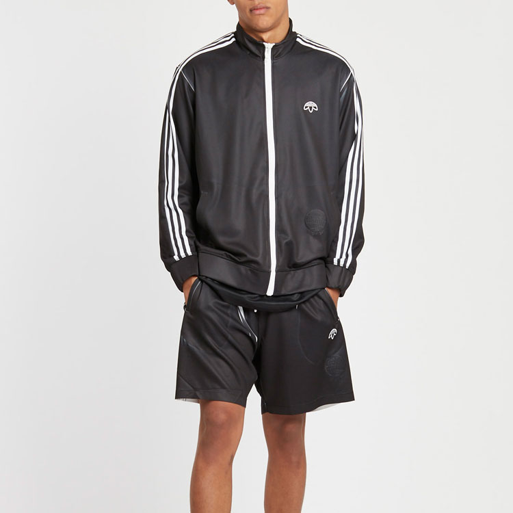 Lookbook 阿迪达斯Originals x Alexander Wang 条纹标志运动夹克 黑色 DM9863