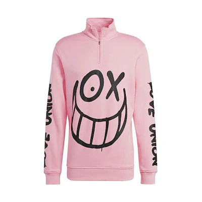 adidas Originals André Saraiva Graffiti Half-Zip Retro Track Jacket Pink Mens IA6397