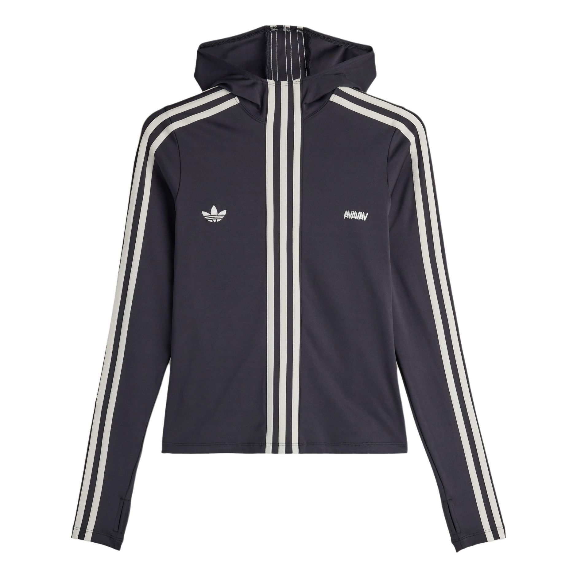 adidas Originals x AVAVAV FW24 Slim Fit Striped Comfort Jacket Unisex Black. JG1426