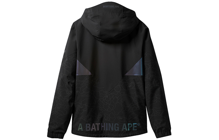 Lookbook 阿迪达斯 Originals x BAPE 黑色反光条纹连帽雪服夹克 DU0202
