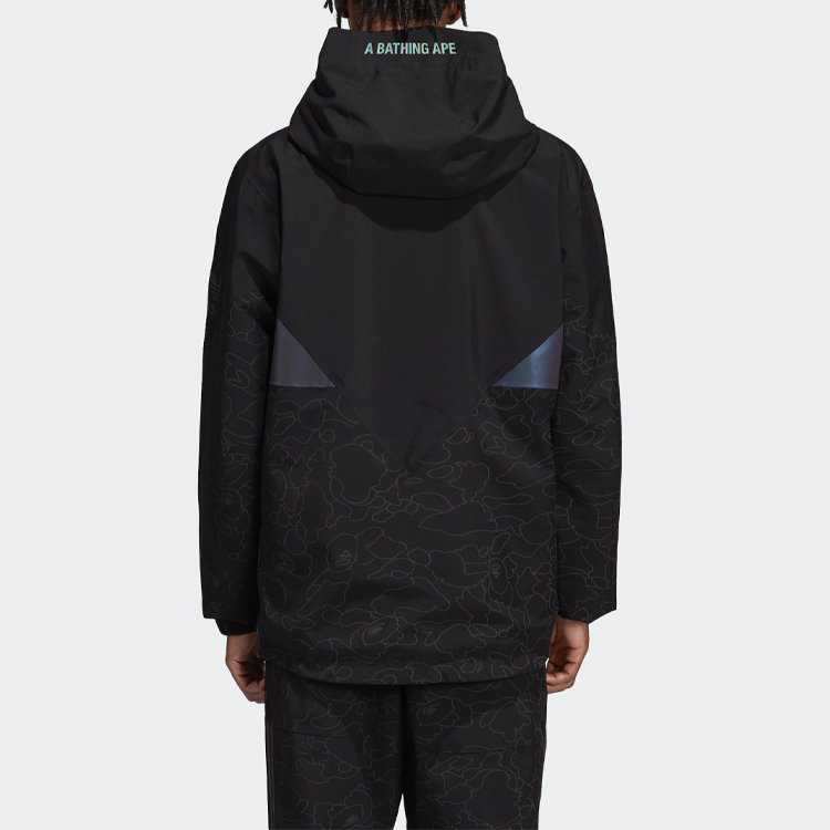 Details for 阿迪达斯 Originals x BAPE 黑色反光条纹连帽雪服夹克 DU0202