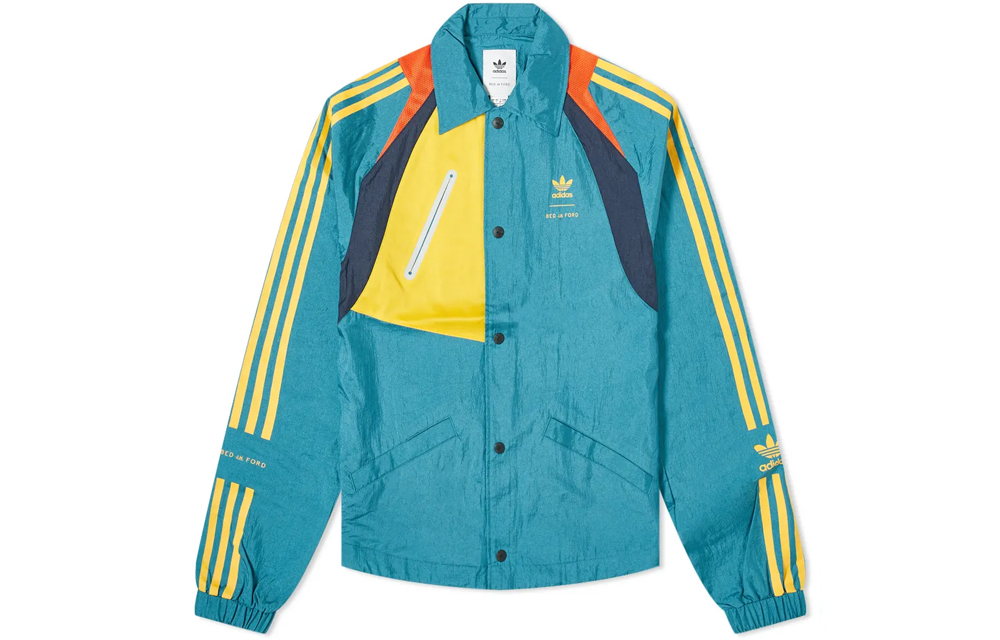 adidas Originals BED J W FORD Bench Jacket Green Colorblock Track Jacket FS3759