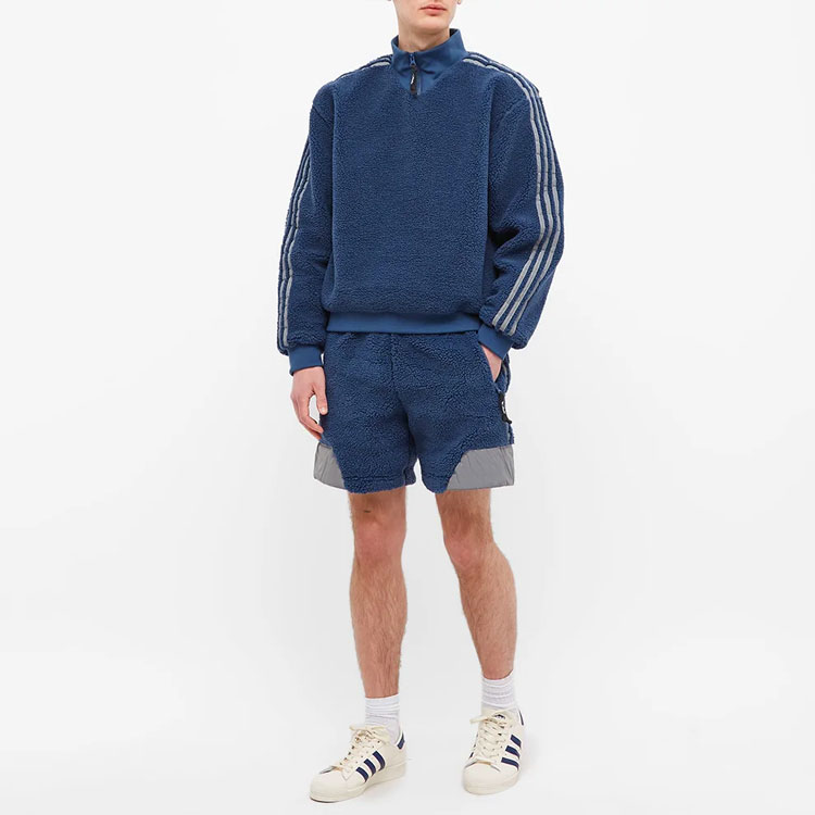 Shop adidas Originals x Blondey Striped Pullover Sweatshirt Biru. GS9267