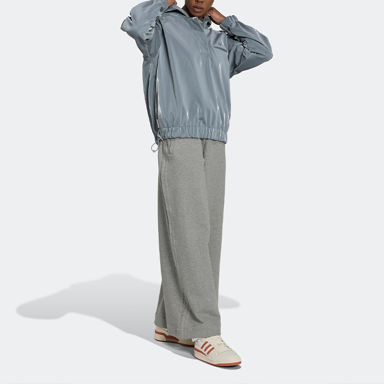 adidas Originals Blue Version Half-Zip Hoodie Unisex Grey Pullover Sweater HM9220 圖 3