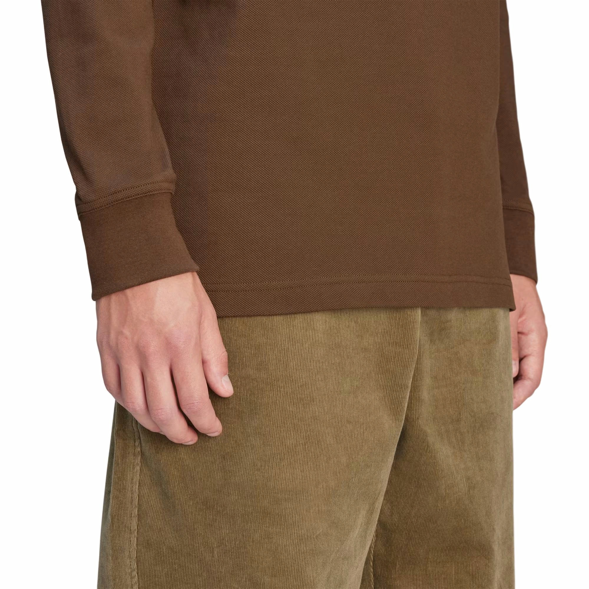 Sizing 阿迪达斯 Originals x C.P. Company 棕色刺绣长袖 Polo 衫 男女款 JE8671