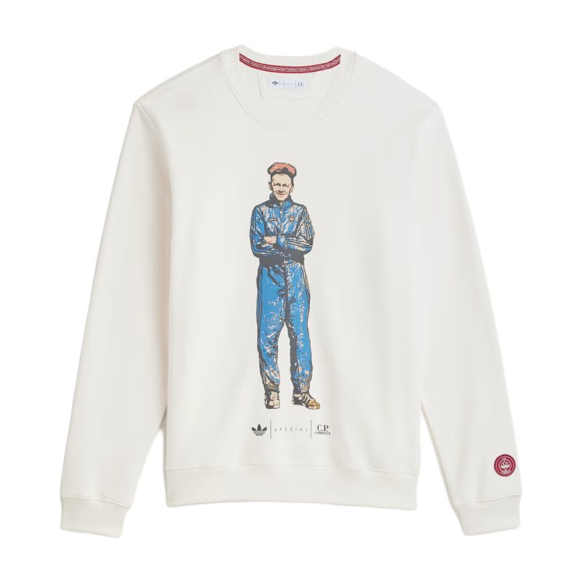adidas Originals x C.P. Company FW24 White Printed Long Sleeve Sweatshirt Unisex JH1463