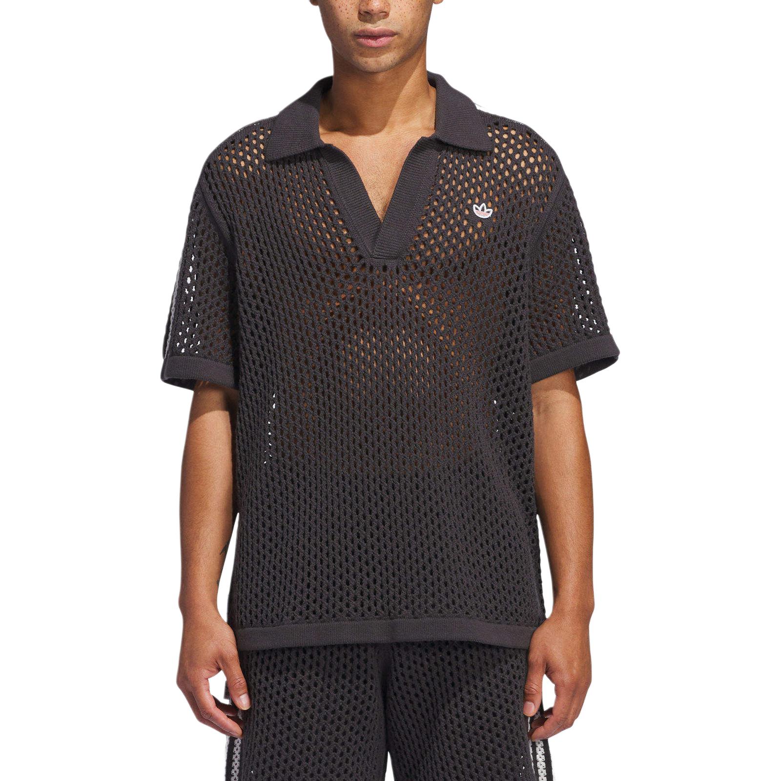 Details for 阿迪达斯Originals x CLOT陈冠希条纹网眼POLO衫黑色男女同款 FW24 JE9593