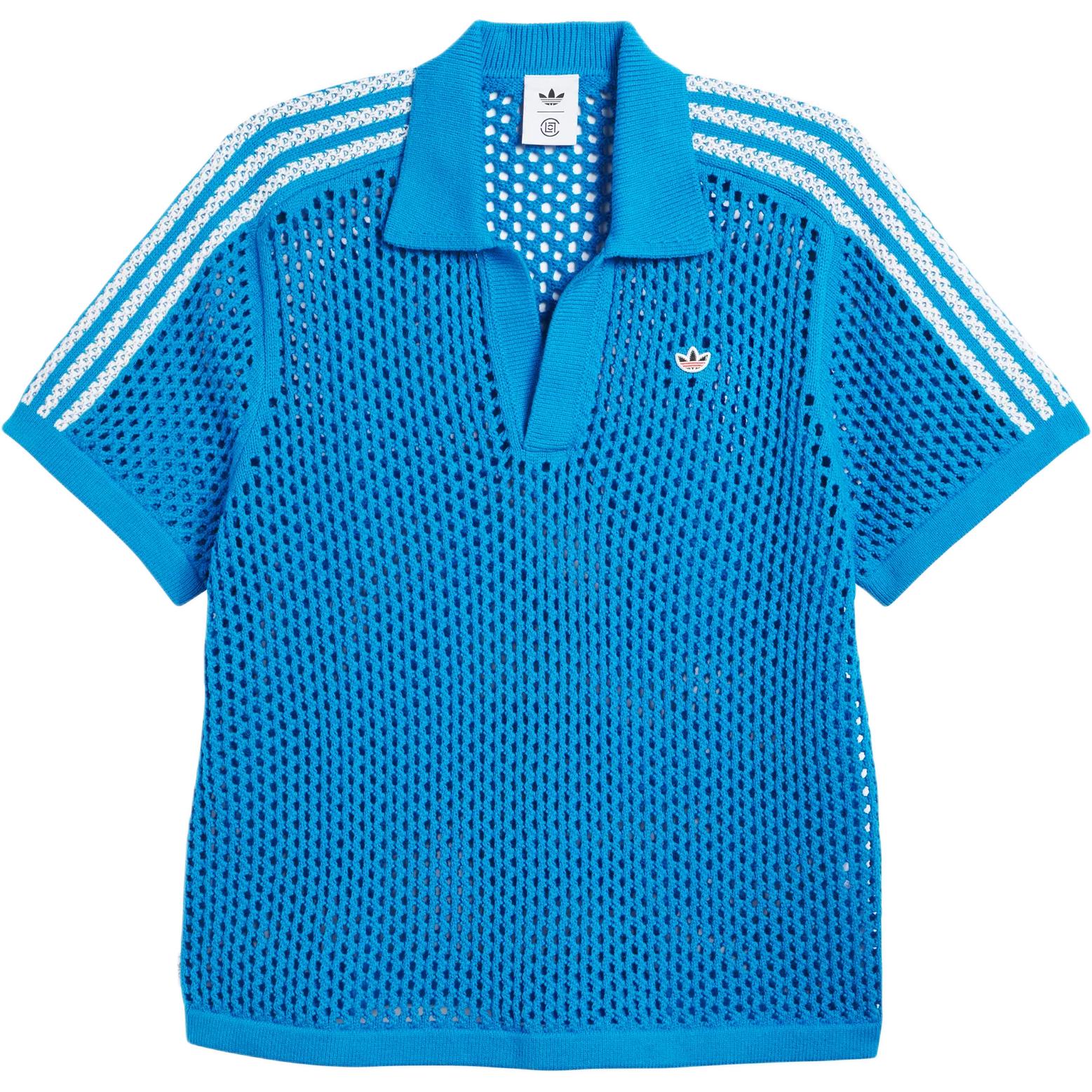 Order 阿迪达斯Originals x CLOT FW24网面男女同款蓝色POLO衫 - 时尚舒适。 JE9592